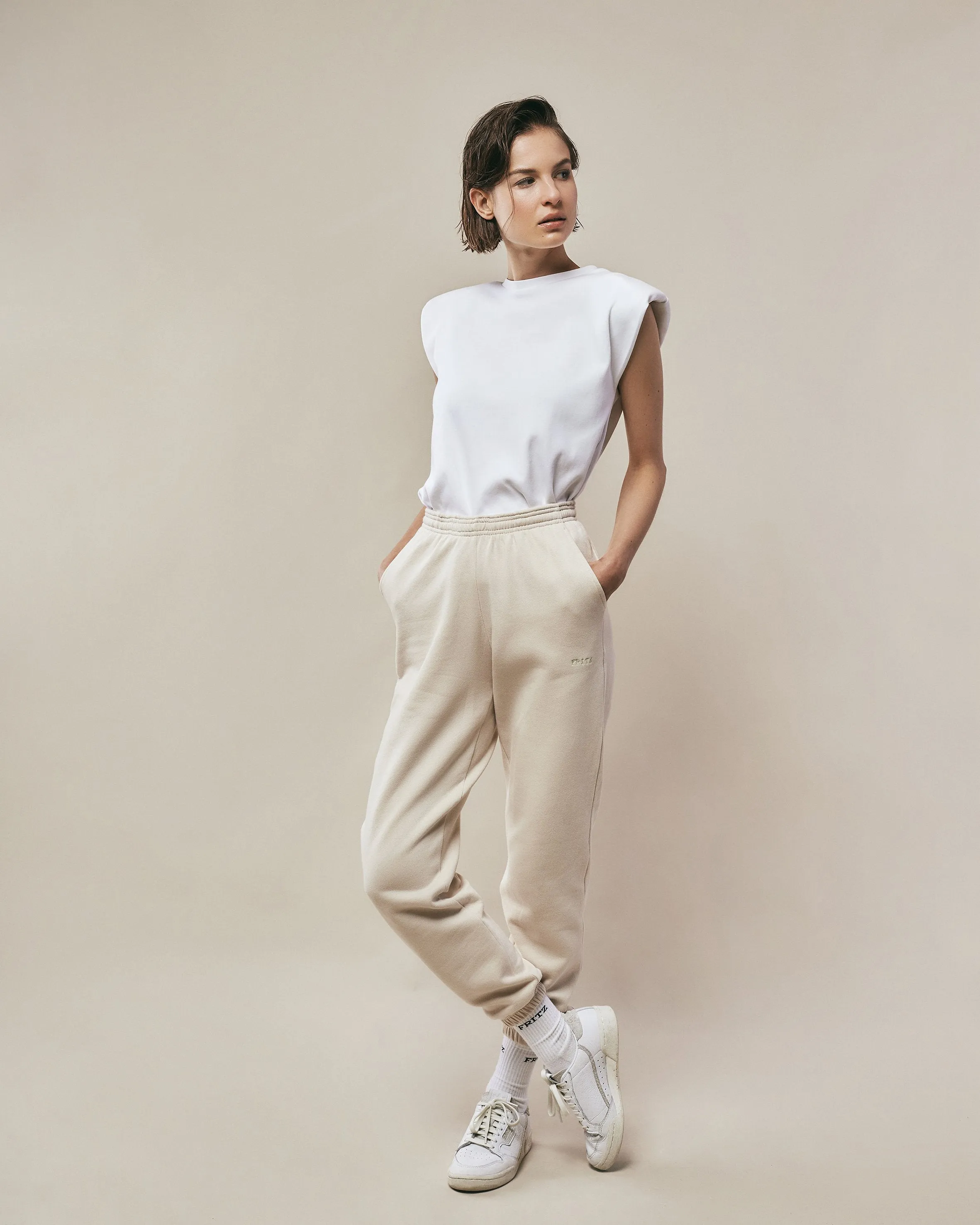 FRITZ COTTON SWEATPANTS IN LIGHT OATMEAL