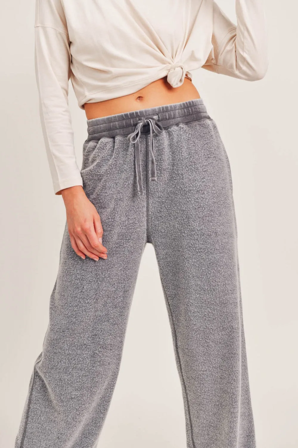 Fuzzy Mineral-Washed Lounge Pants