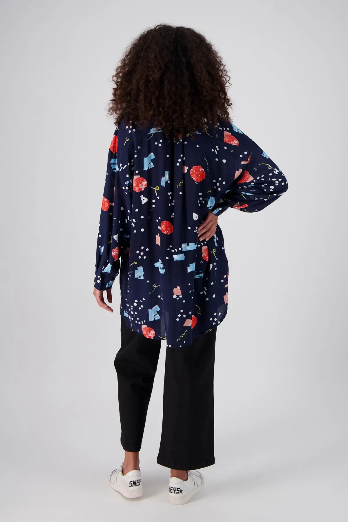 Galaxy LAX Shirt Navy in Viscose