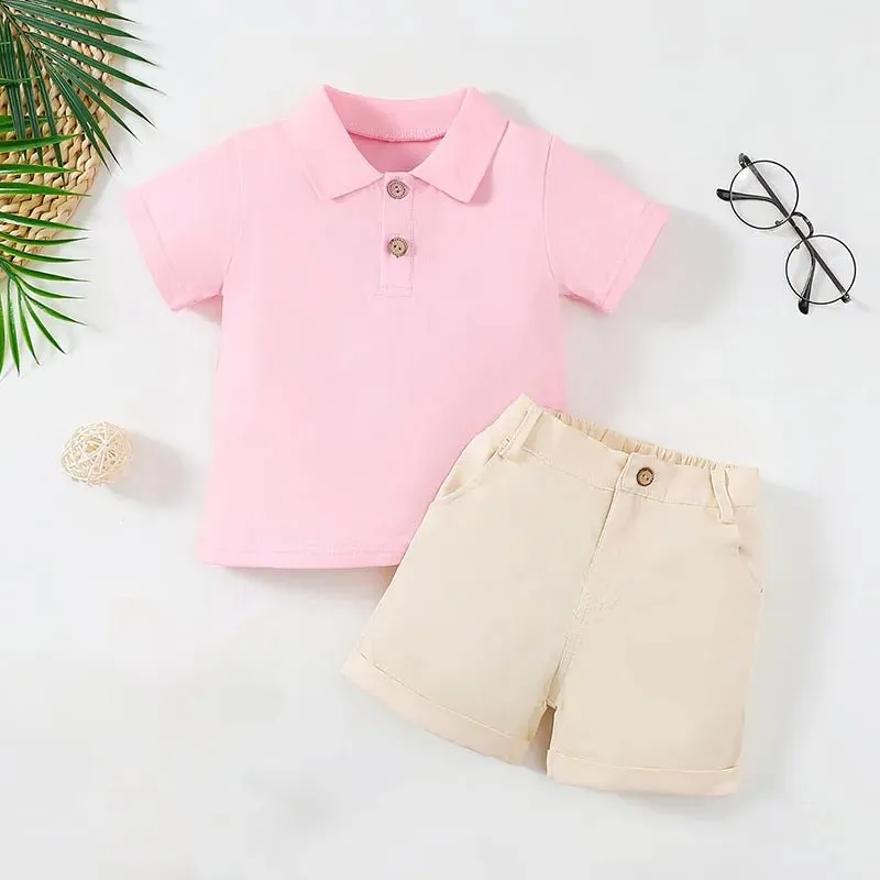 Gentleman Style Boys Polo Shirt and Shorts Set