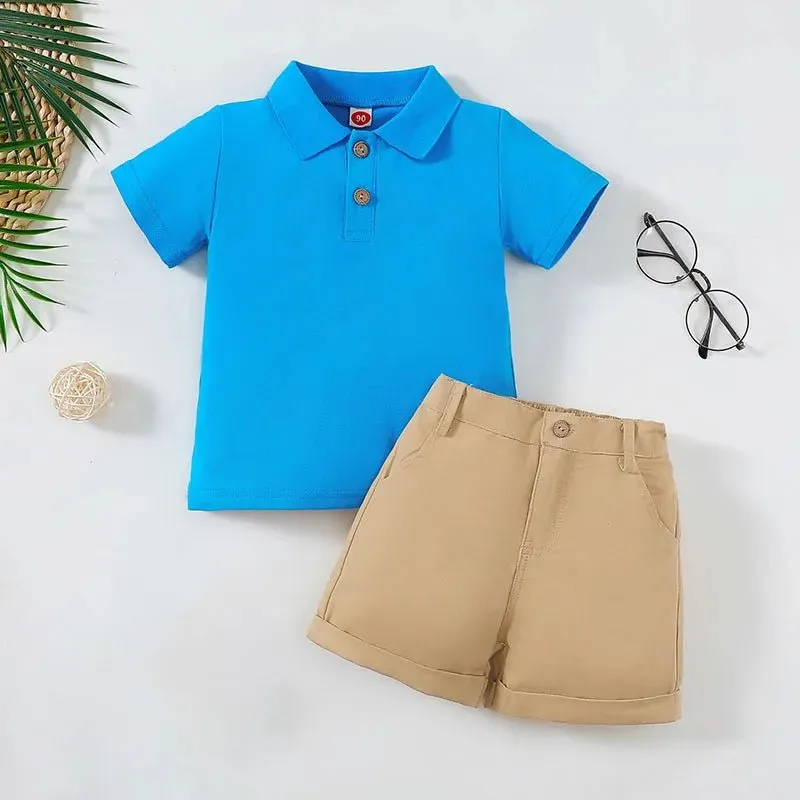 Gentleman Style Boys Polo Shirt and Shorts Set