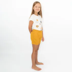 Girls Shorts Mustard Yellow Elasticated Waist Easycare for Summer Holiday