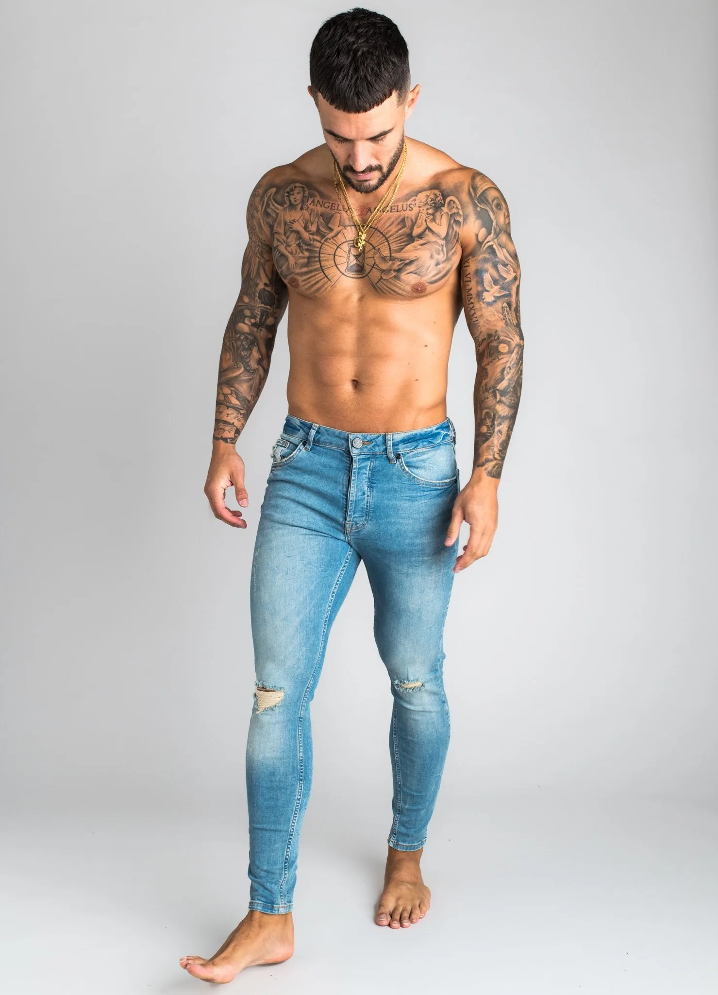 GK Clanton Skinny Denim - Light Stone Wash