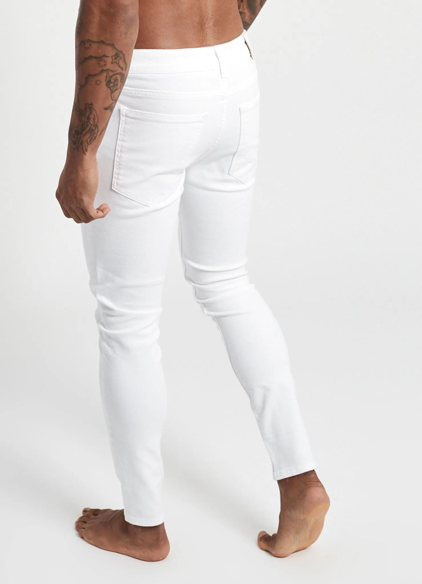 GK Skinny Denim Jean Rip and Repair - White 001