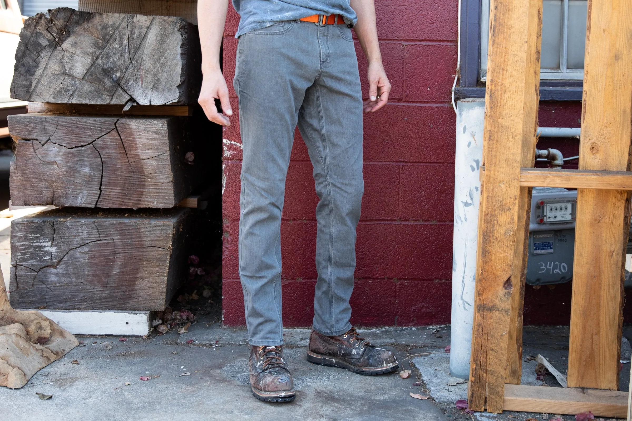 grey wash CORDURA® skinny jeans