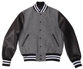 Grey/Black Contemporary Fit Varsity Jacket