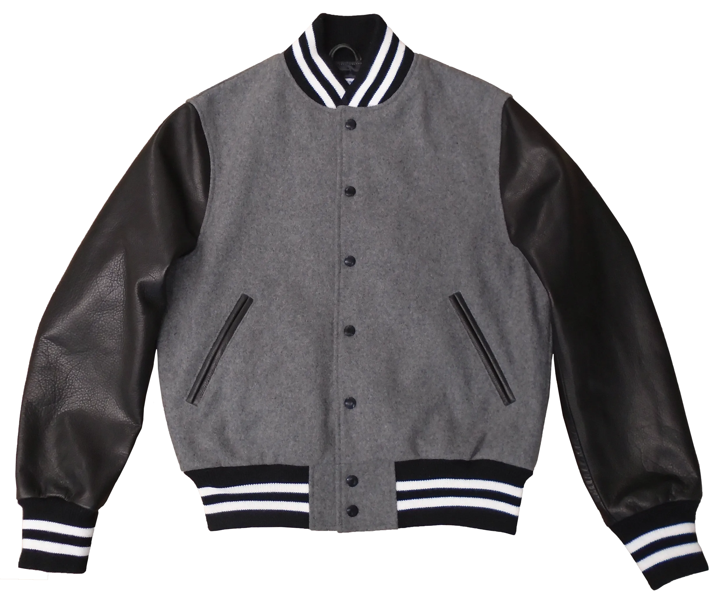 Grey/Black Contemporary Fit Varsity Jacket