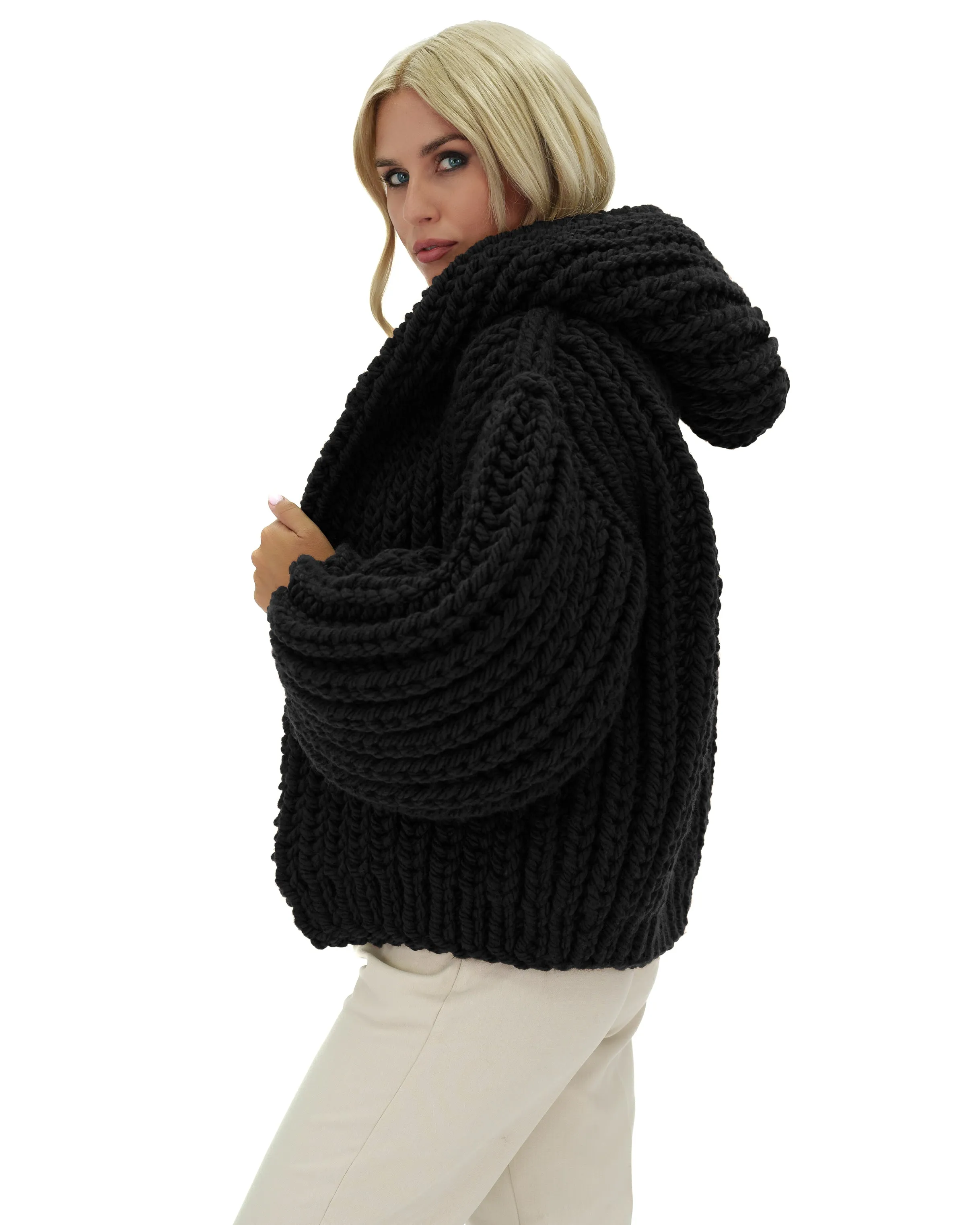 Hooded Chunky Cardigan