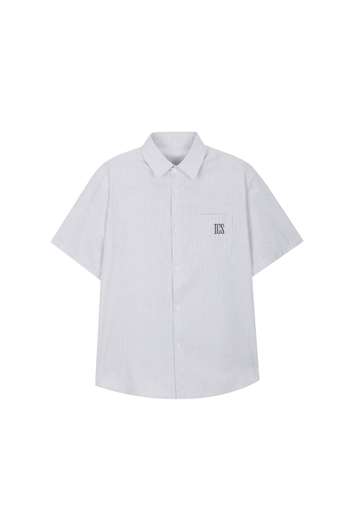 ICS Embroidered Logo Striped Short Sleeve Shirt