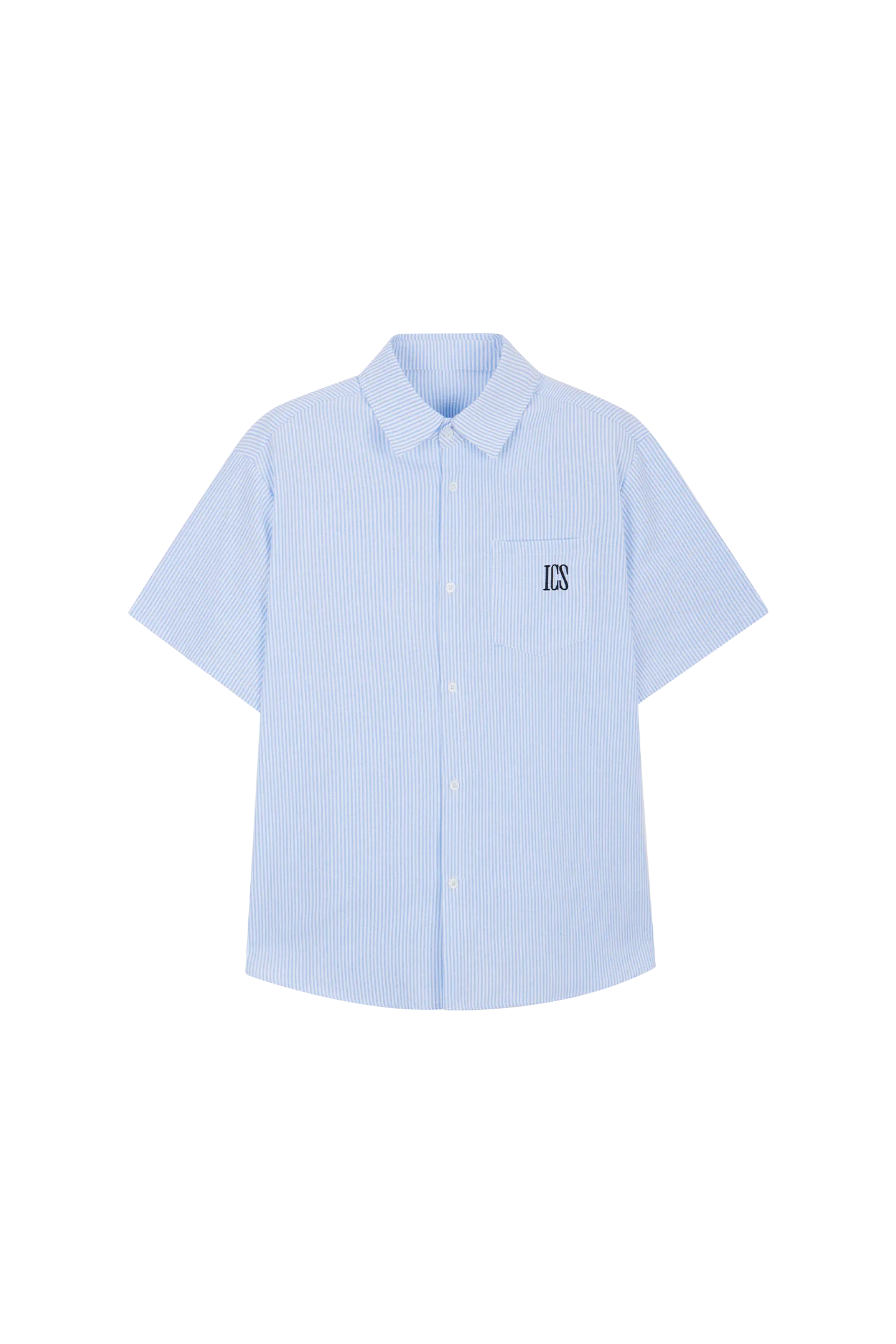 ICS Embroidered Logo Striped Short Sleeve Shirt