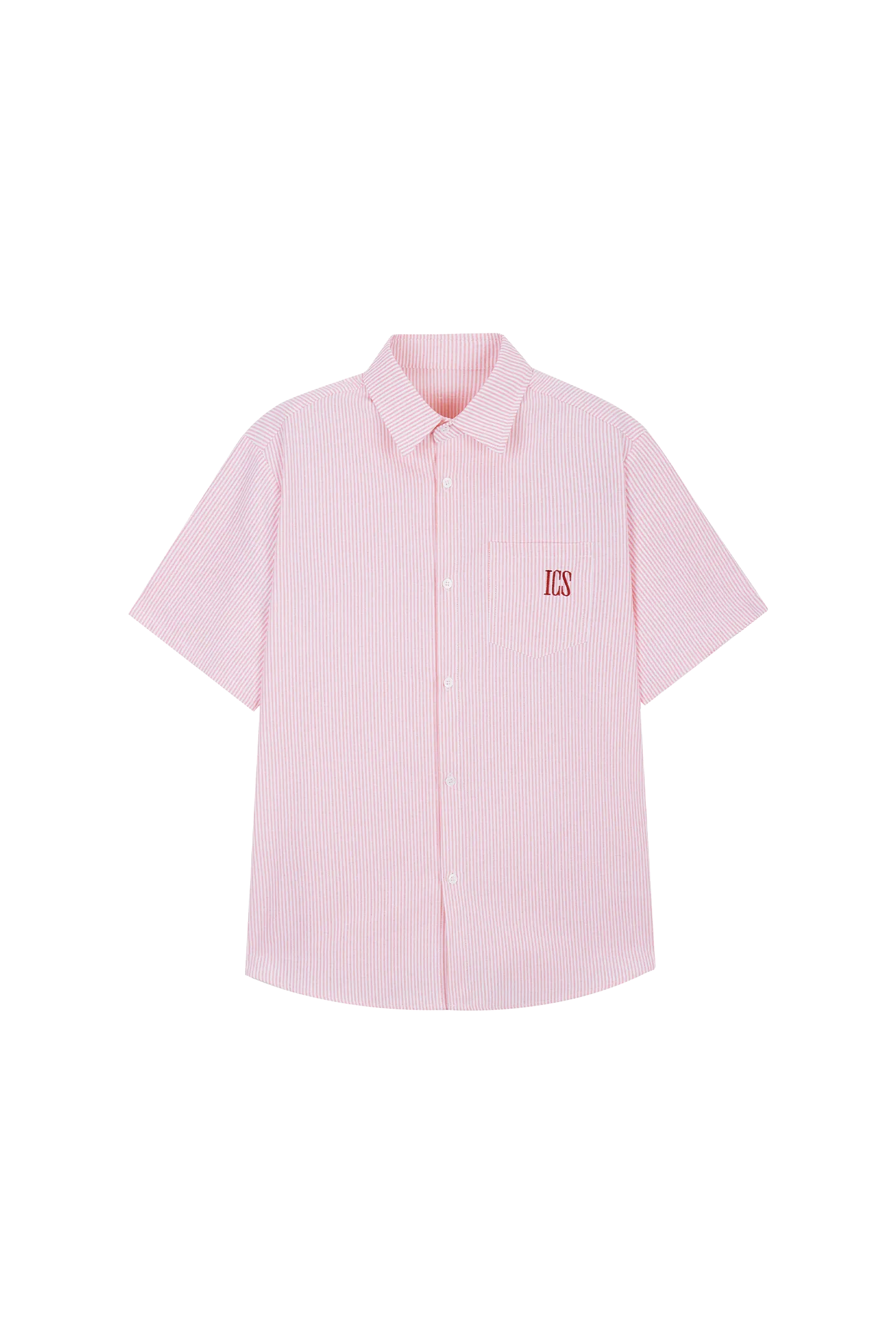 ICS Embroidered Logo Striped Short Sleeve Shirt