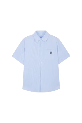 ICS Embroidered Logo Striped Short Sleeve Shirt