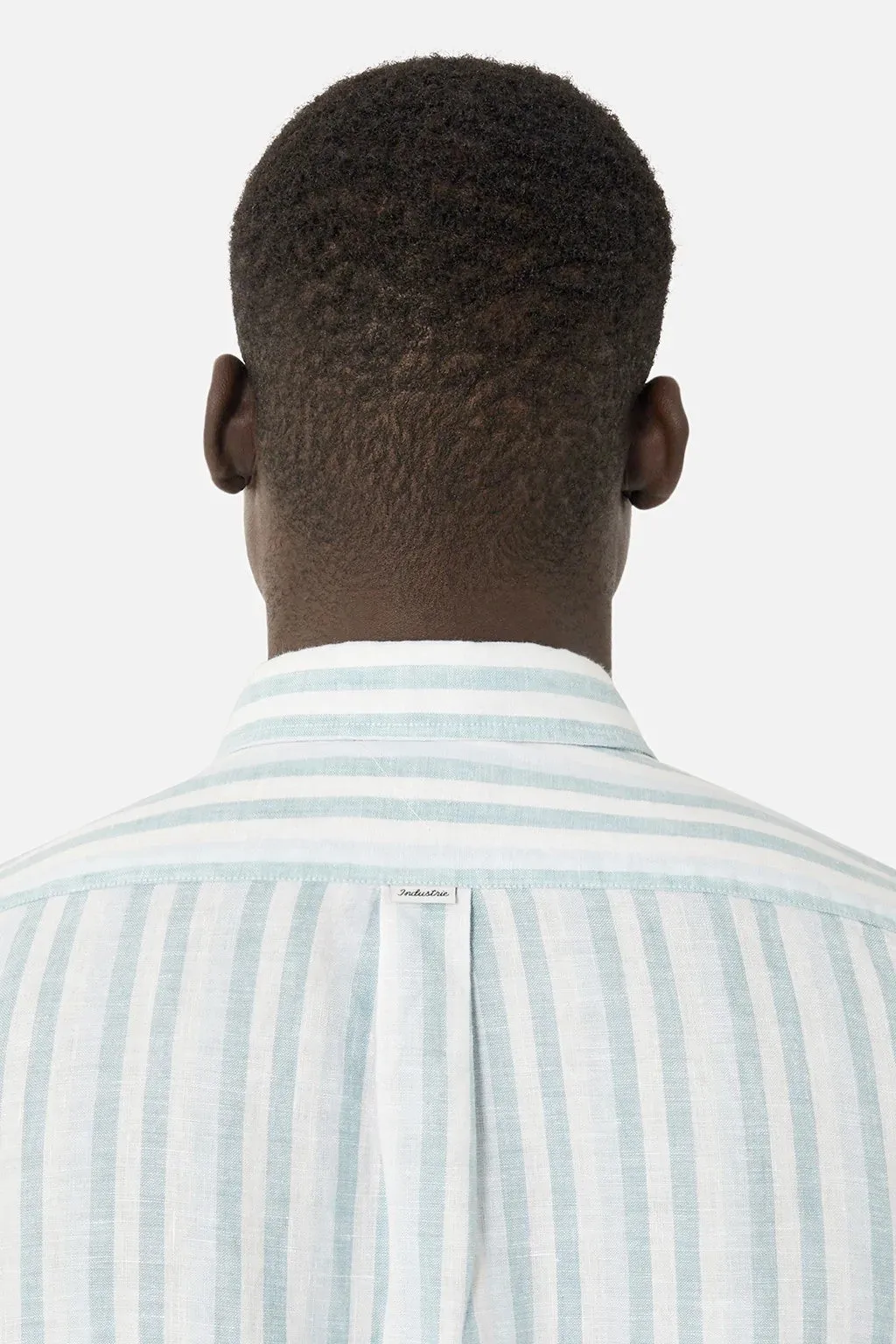 Industrie - The Lindeman Linen Shirt - Stripe - Light Blue Aqua