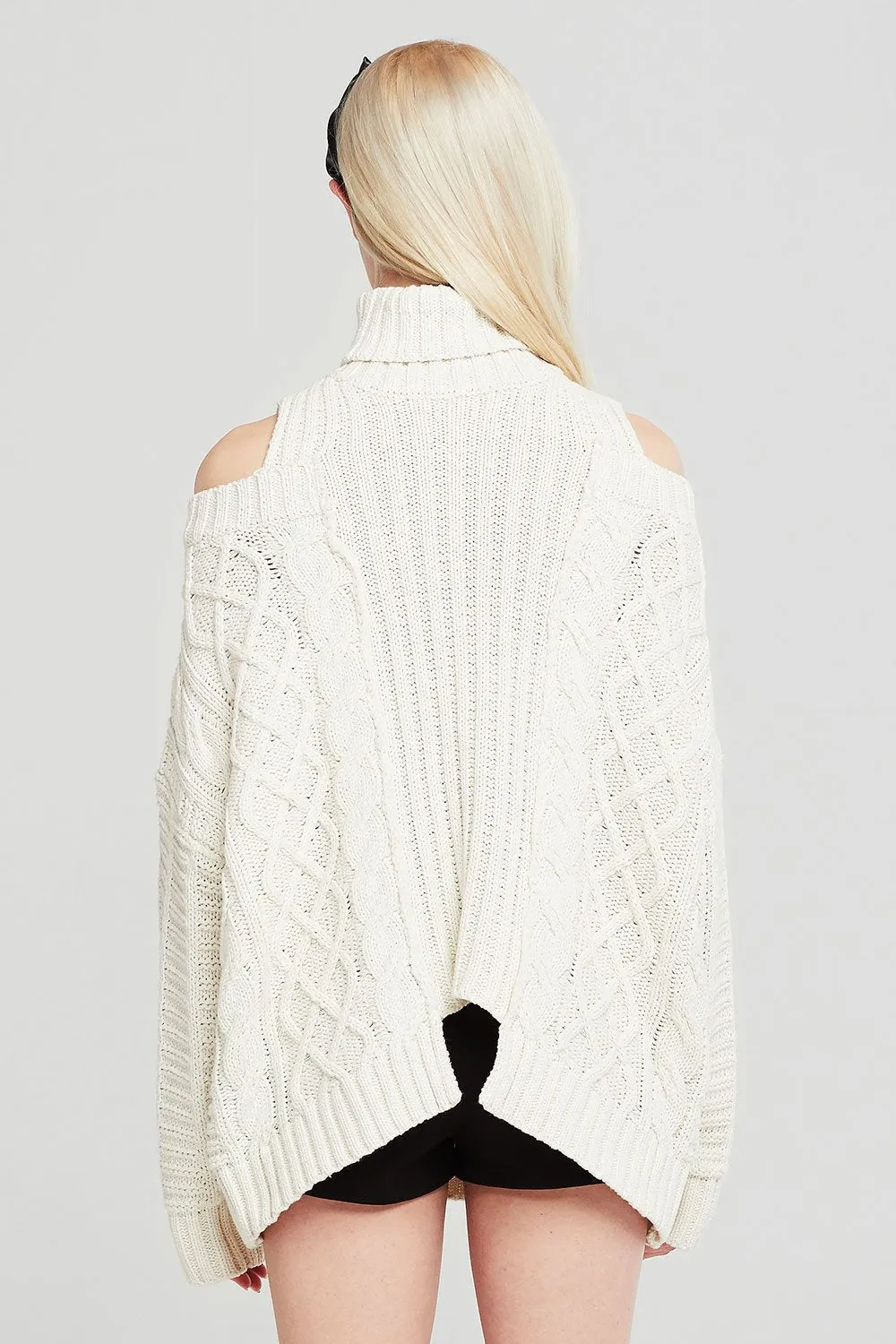 Ivy Cold Shoulder Turtleneck Sweater