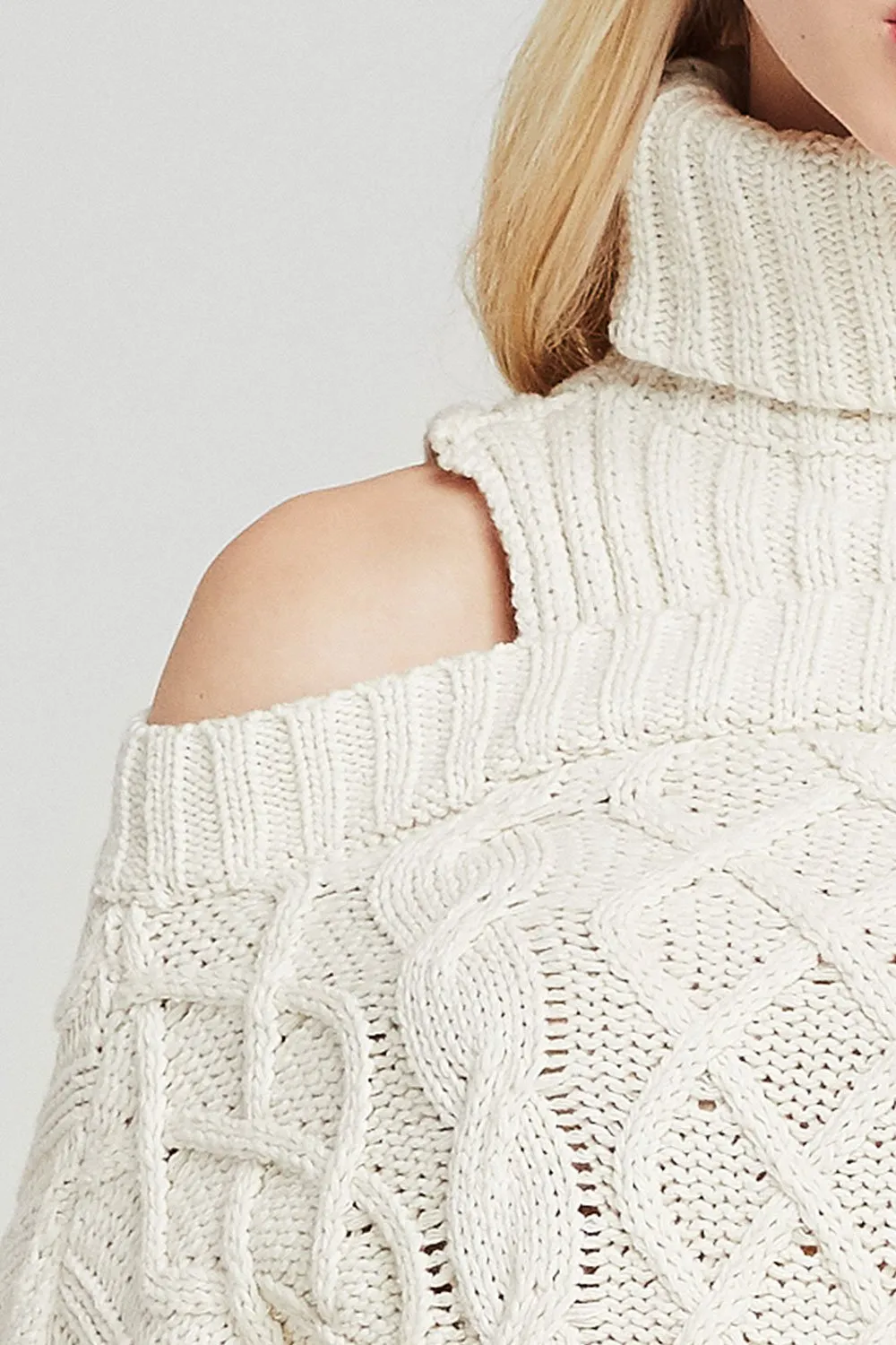 Ivy Cold Shoulder Turtleneck Sweater