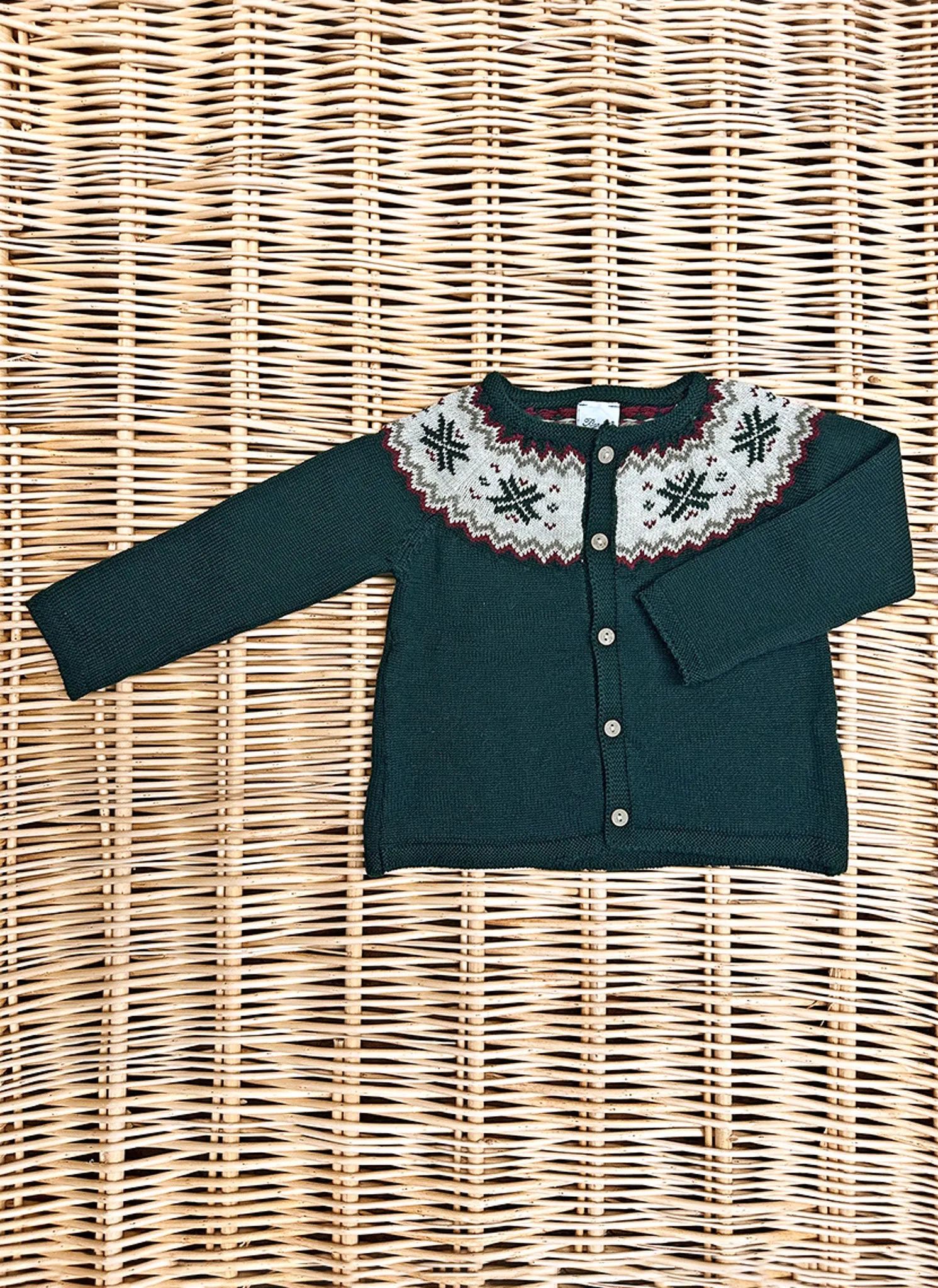 Jacquard Wool Cardigan