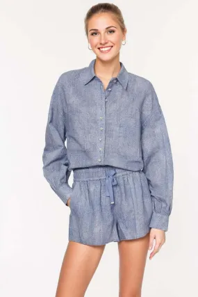 Jillian Linen Short in Denim