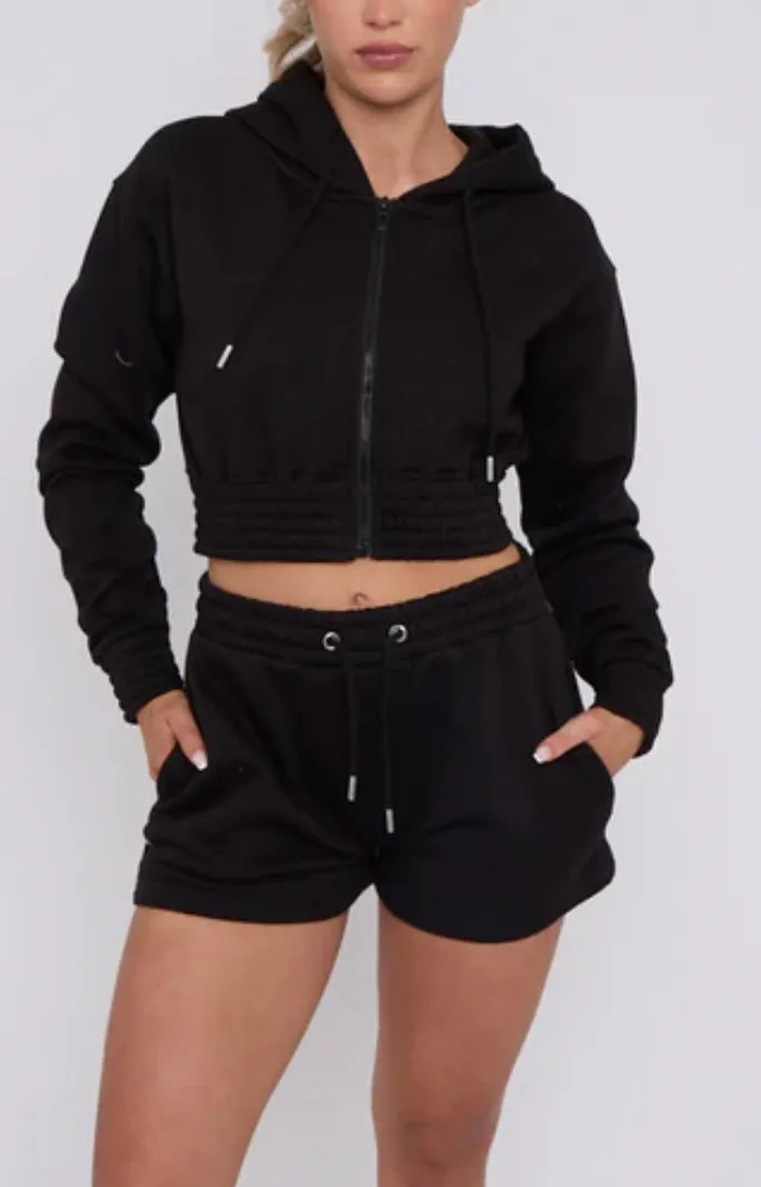 Kehlani Cropped Hoodie & Shorts Coord