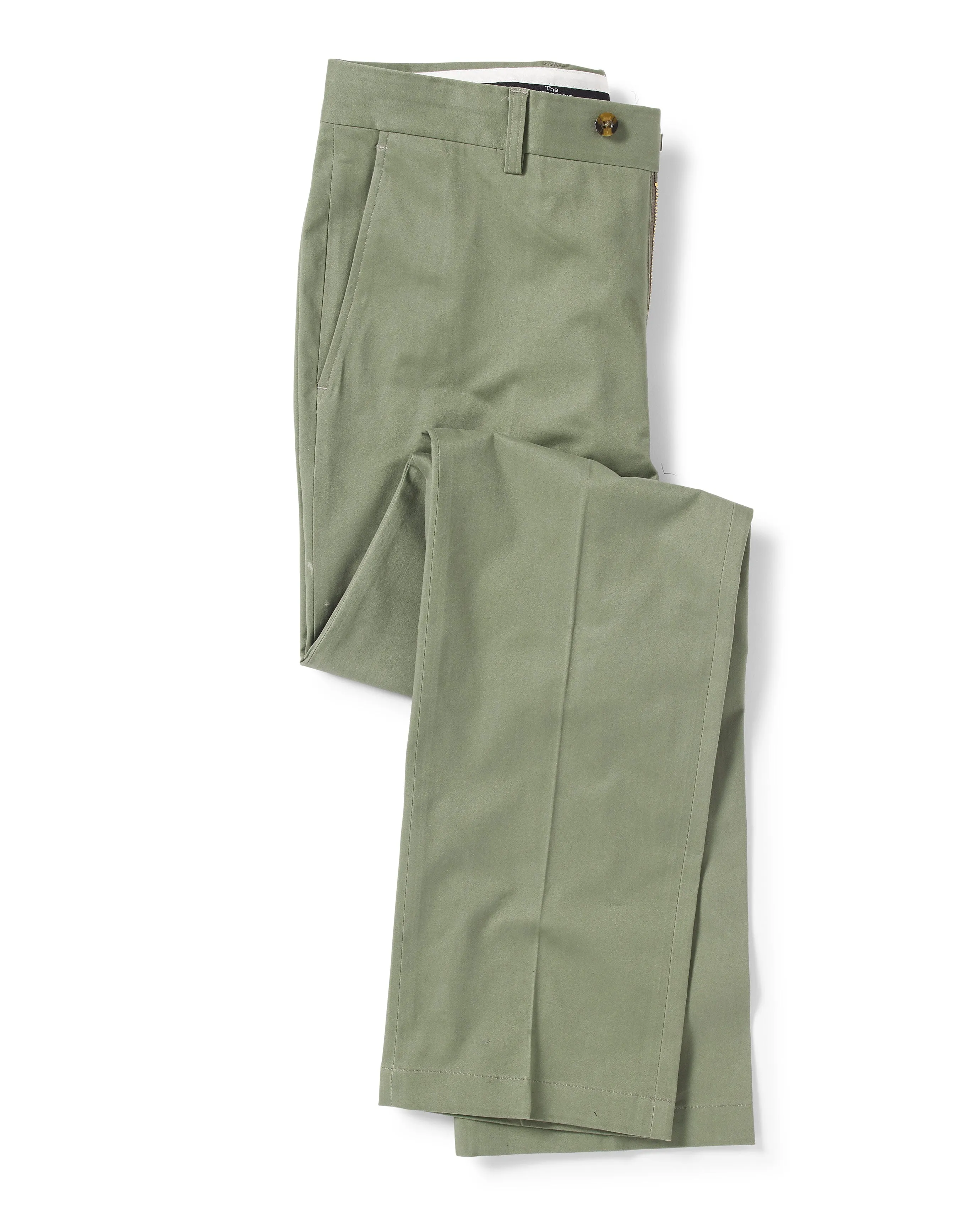 Khaki Flat Front Slim Fit Chinos