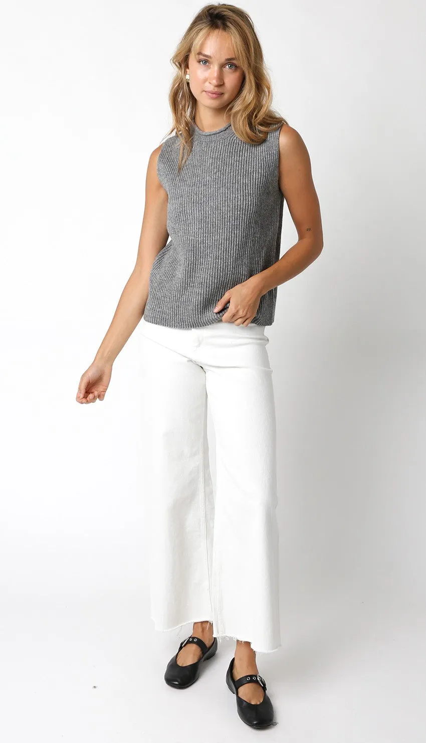 Kyra Ribbed Sleeveless Sweater