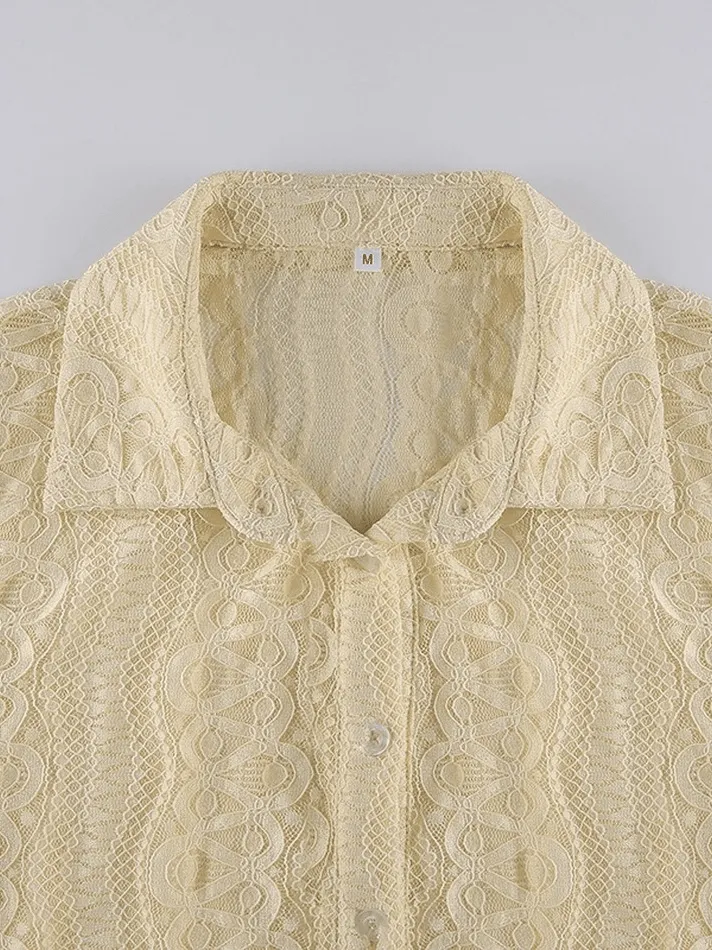 Lace Charming V-Neck Blouse