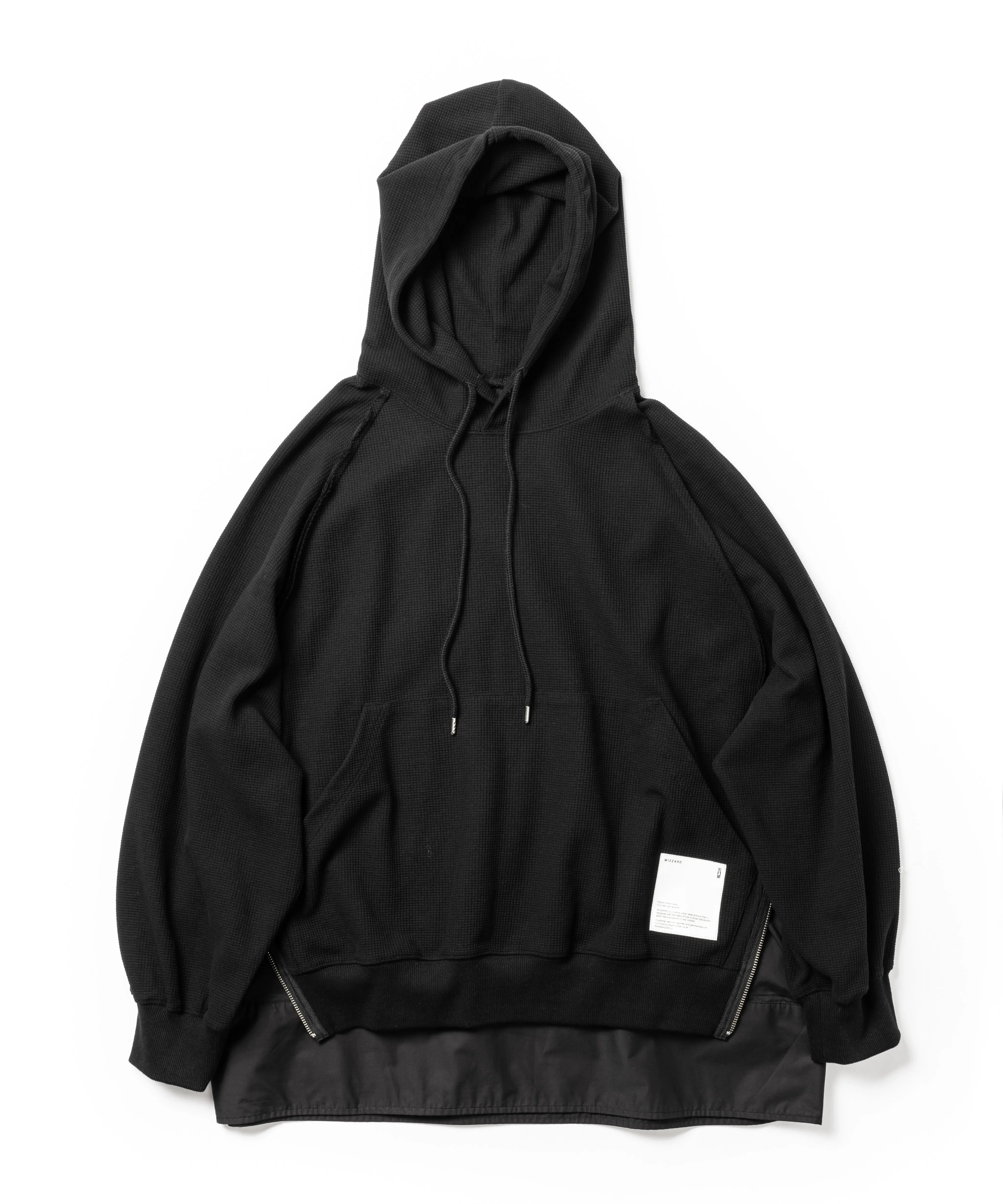 LAYERED ZIP WAFFLE HOODIE