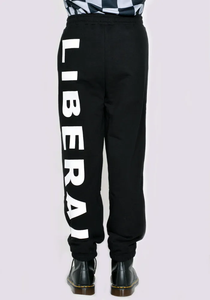 LIBERAL YOUTH MINISTRY LYM04P021 LARGE LOGO PRINT SWEATPANTS BLACK