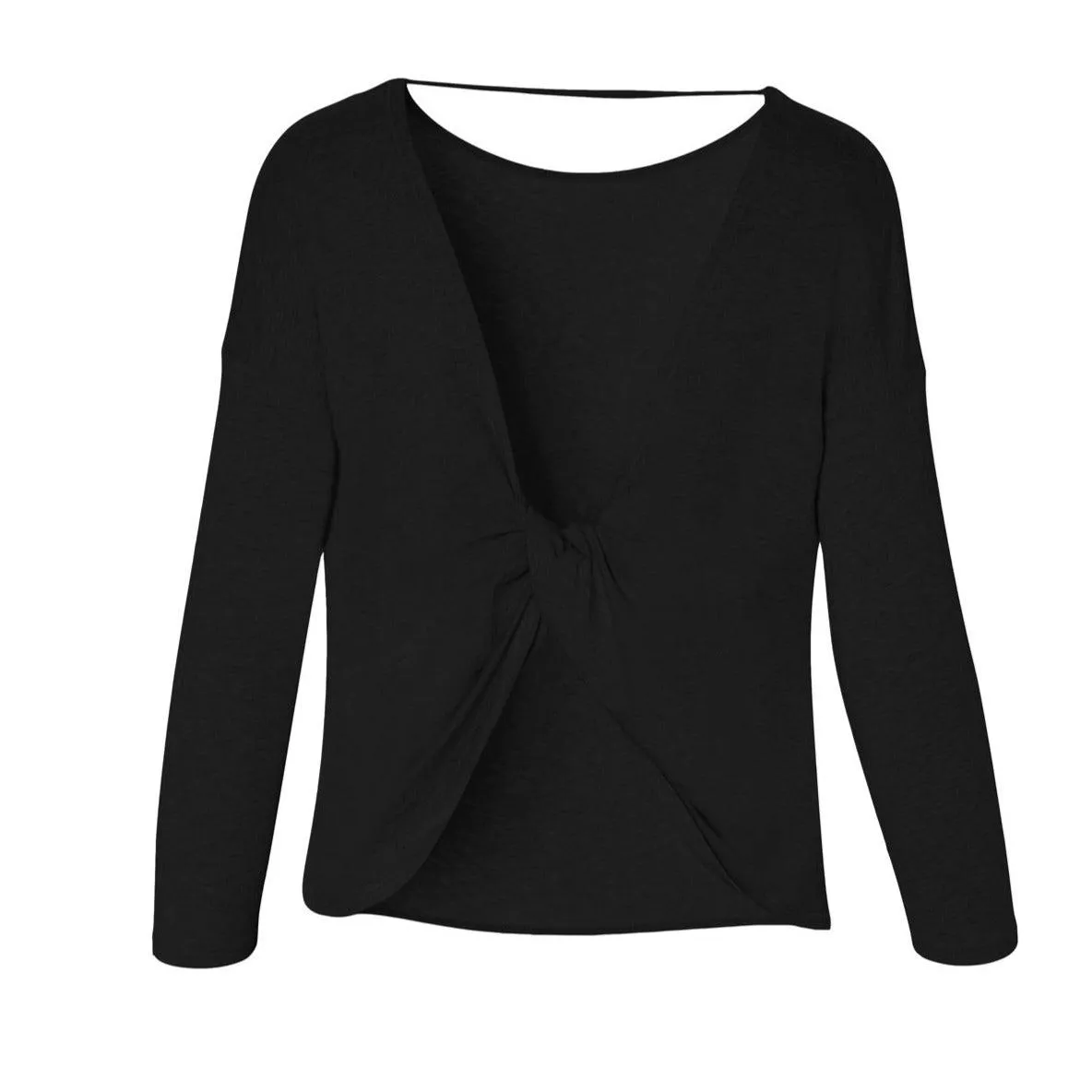 Long Sleeve Draped Back Top - Clearance Rack