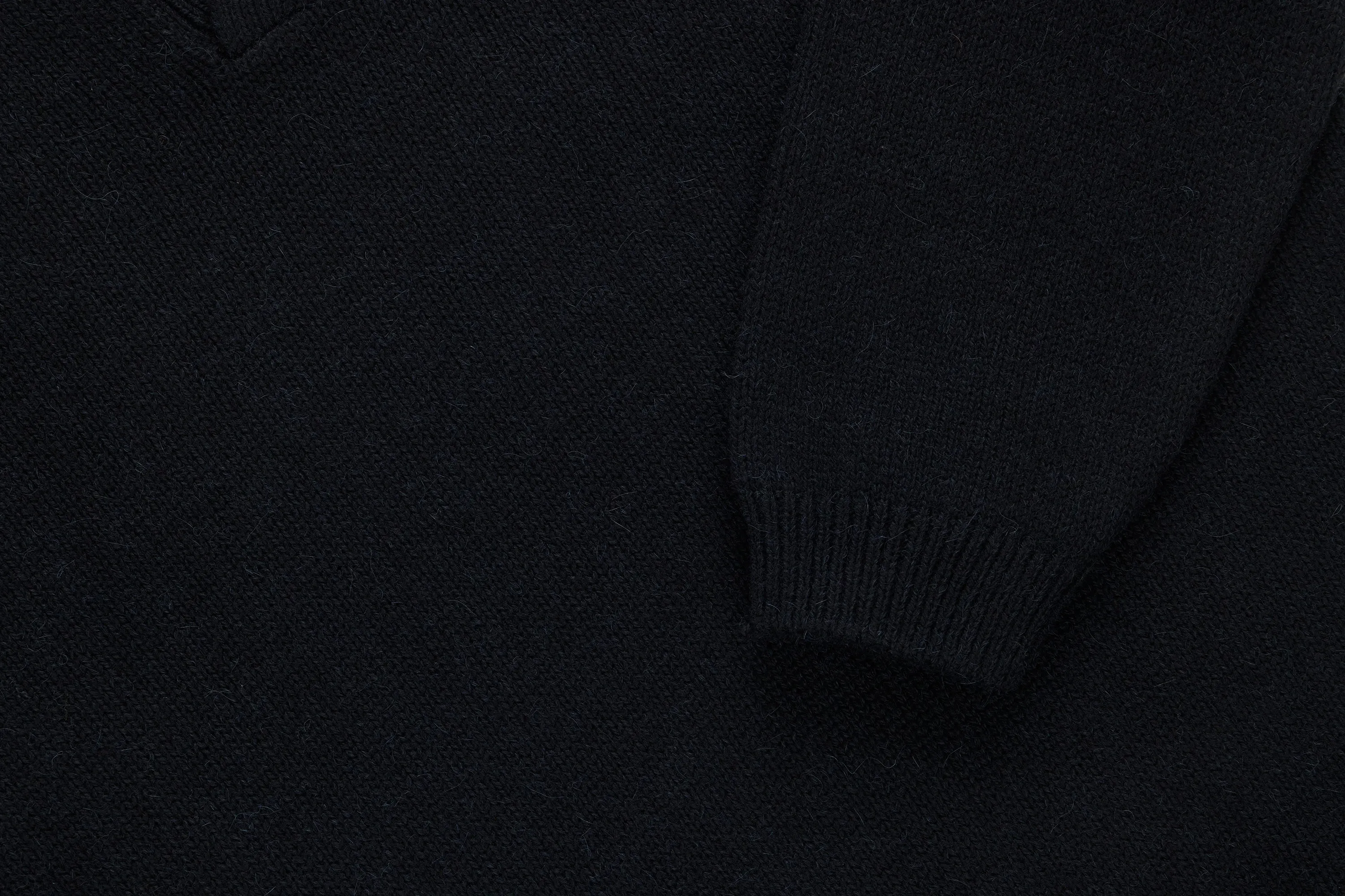 Long Sleeve Knit Polo ~ Black Alpaca