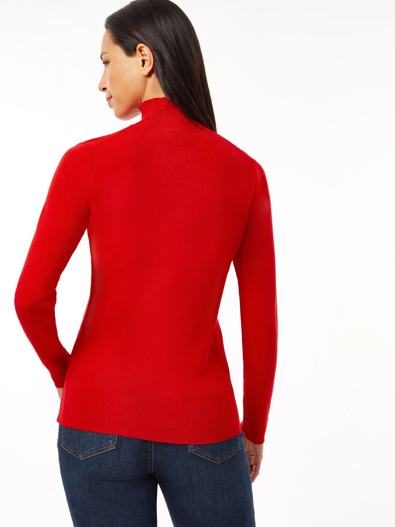 Long Sleeve Mock Neck Knit Sweater