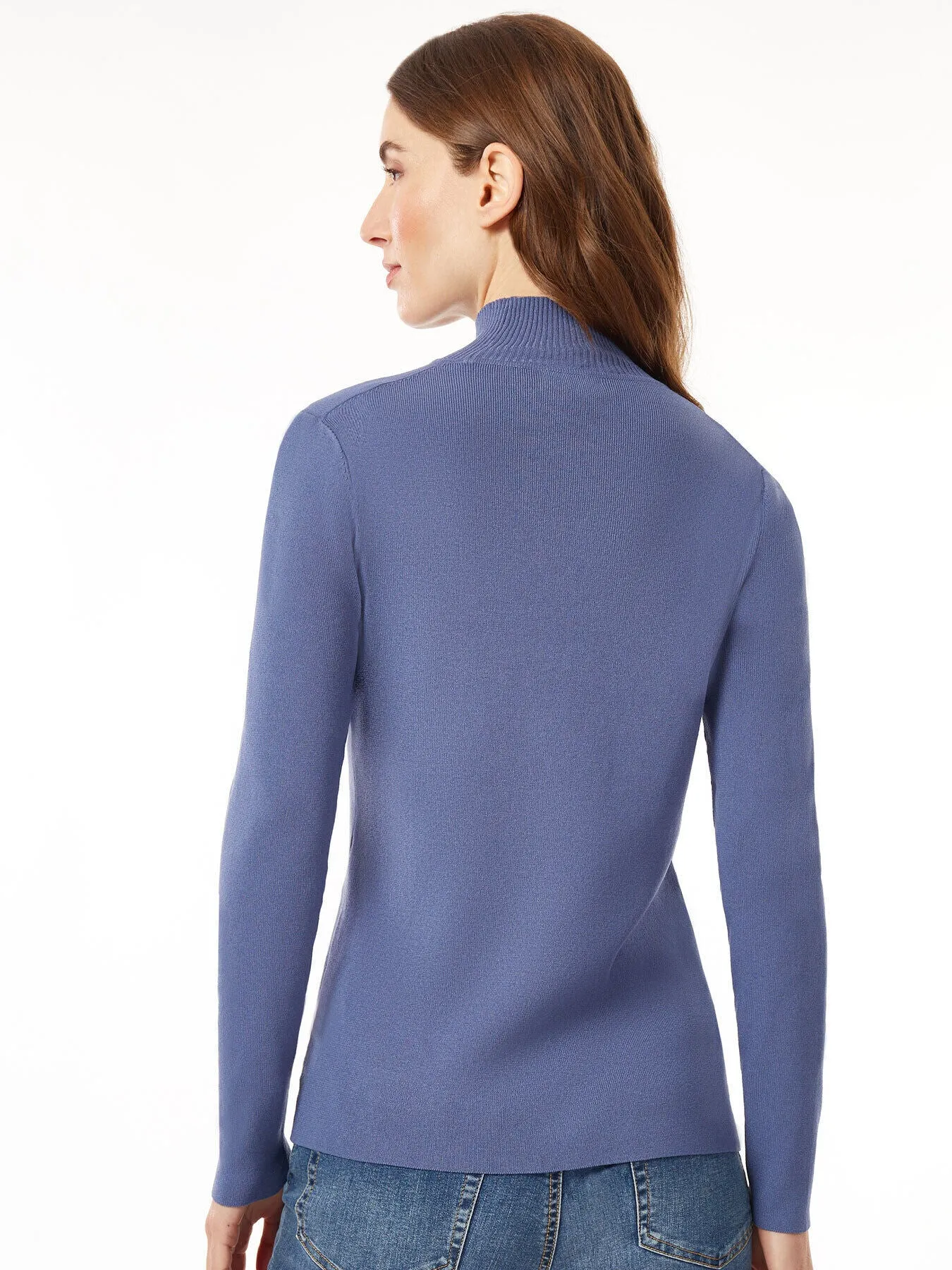 Long Sleeve Mock Neck Knit Sweater