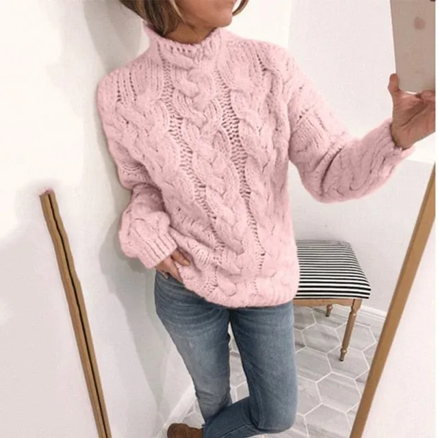 Long Sleeve Turtleneck  Sweater Top