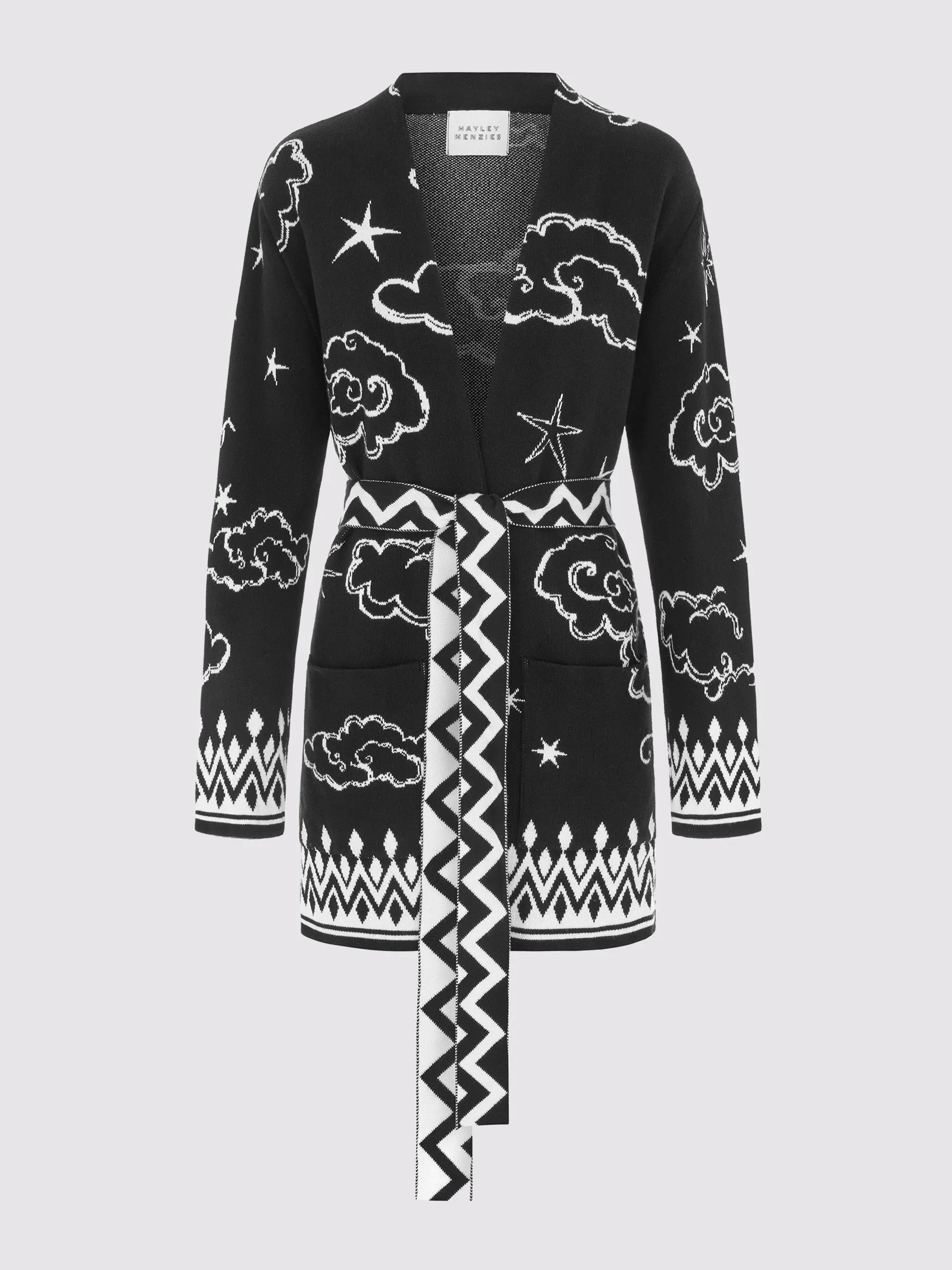 Lucky Clouds Cotton Jacquard Cardigan