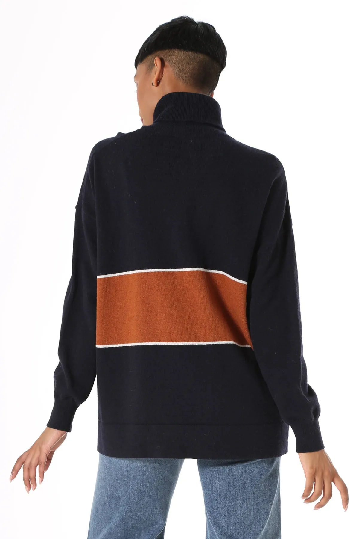 Mariana Turtleneck Wool Sweater Navy