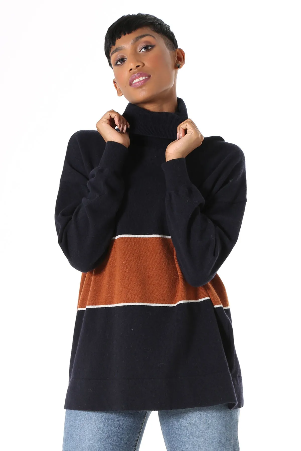 Mariana Turtleneck Wool Sweater Navy