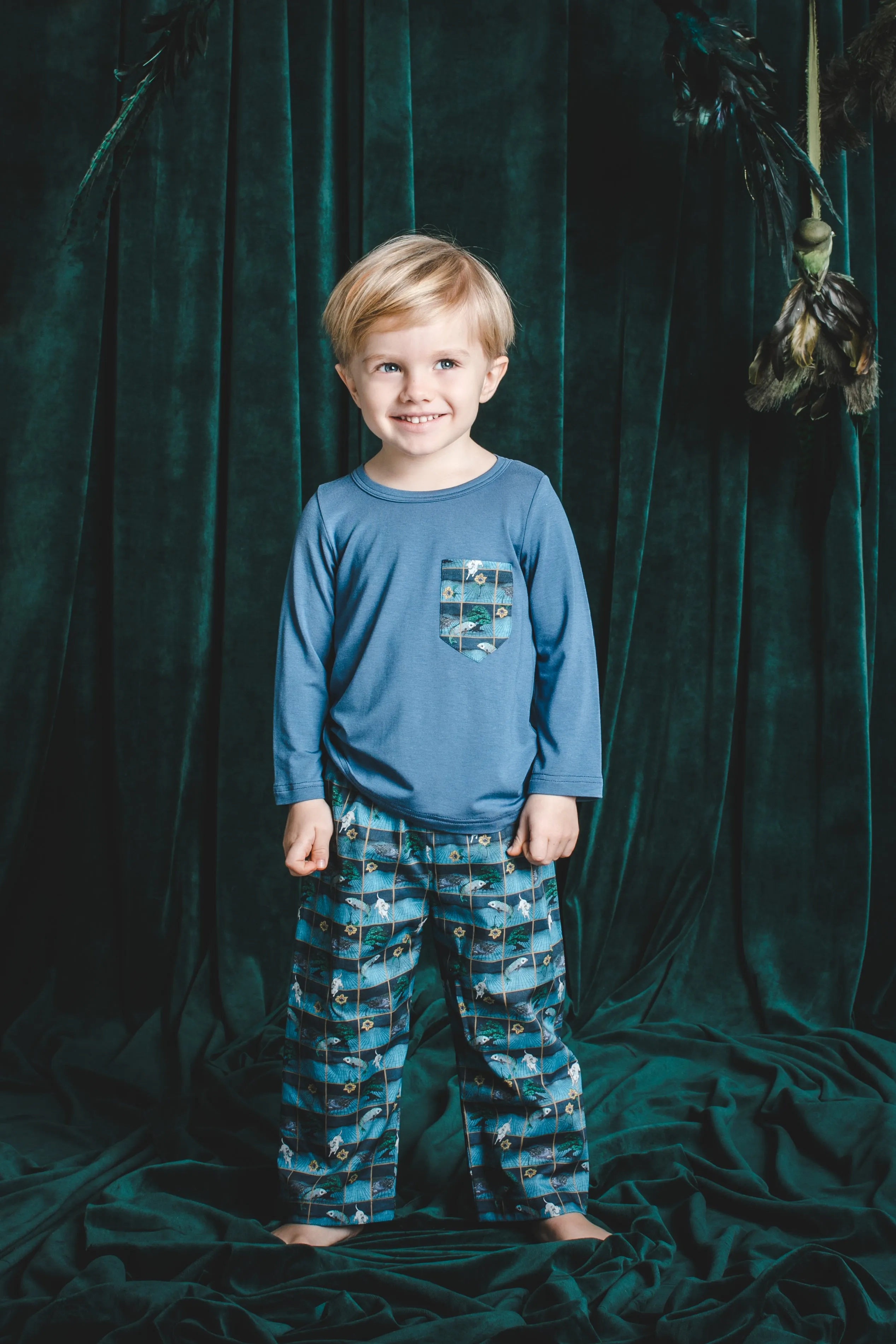 MARK - BOYS' LIBERTY PYJAMA SET BLUE KOI FISH