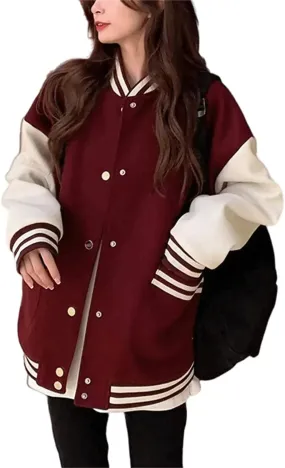 Maroon Baseball Jacket Cozy fleece