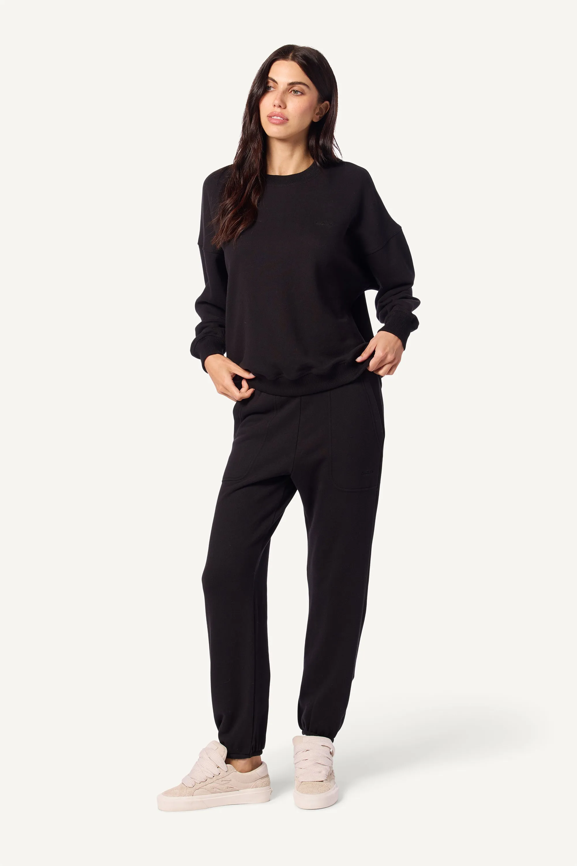 MASON LOW RISE RELAXED SWEATPANT W/ POCKETS | BLACK