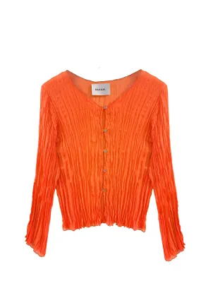 Maya Pleated Cardigan- Orange