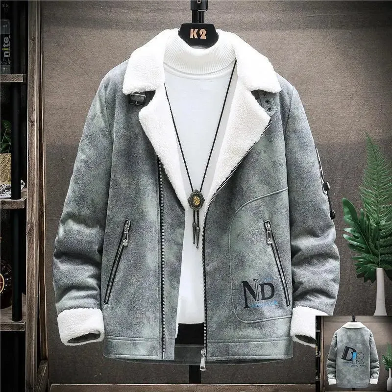 Men's Autumn Winter Lamb Plush Coat jacket