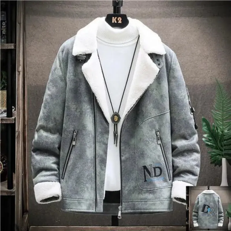 Men's Autumn Winter Lamb Plush Coat jacket