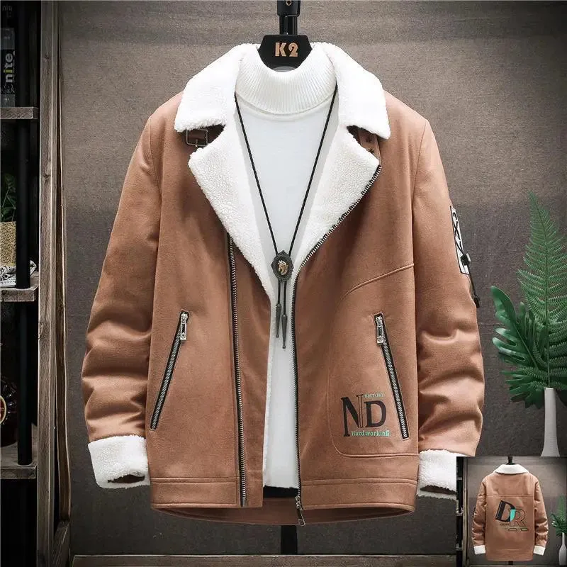 Men's Autumn Winter Lamb Plush Coat jacket