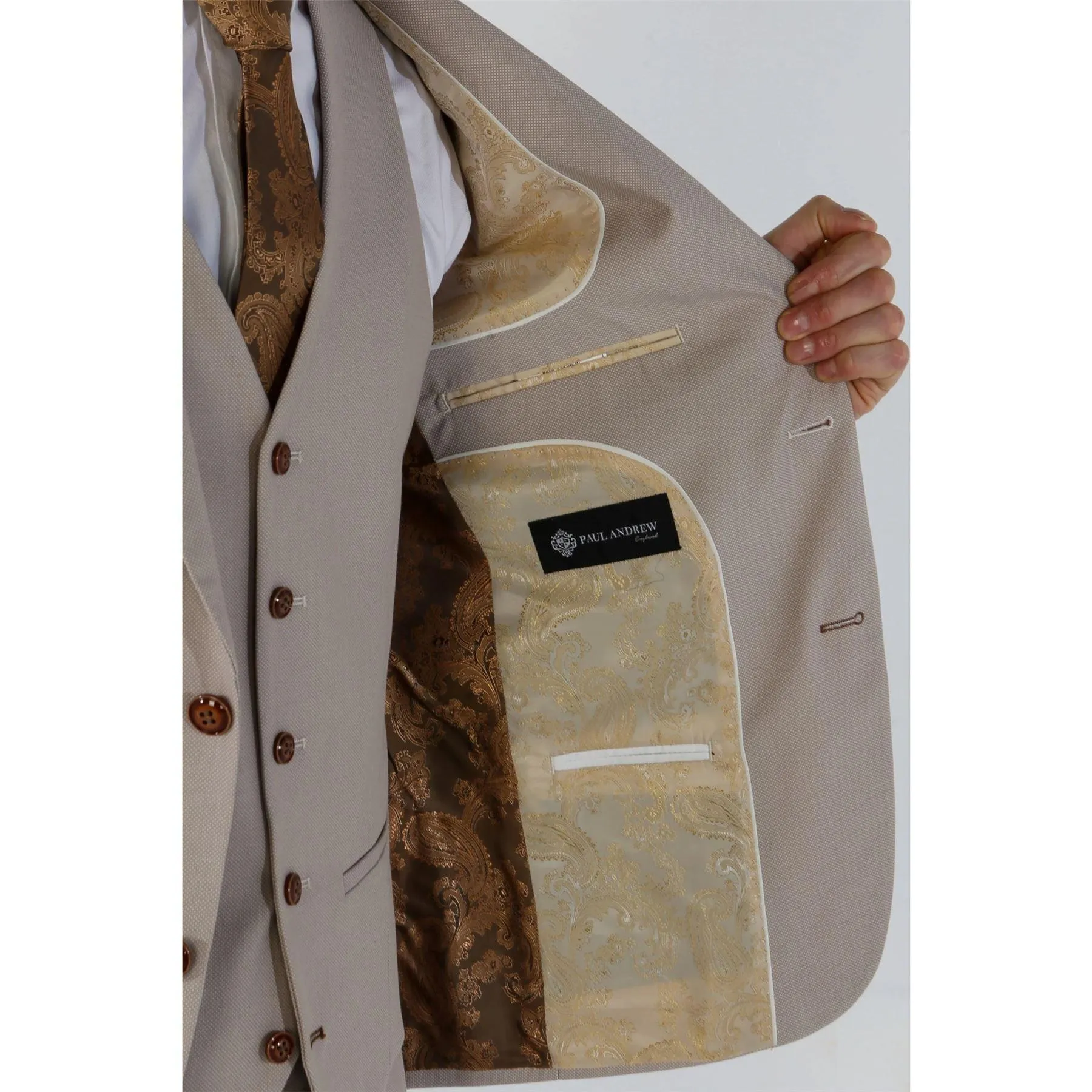 Men's Blazer Beige Birdseye Sport Coat Tailored Fit Summer Suit Jacket