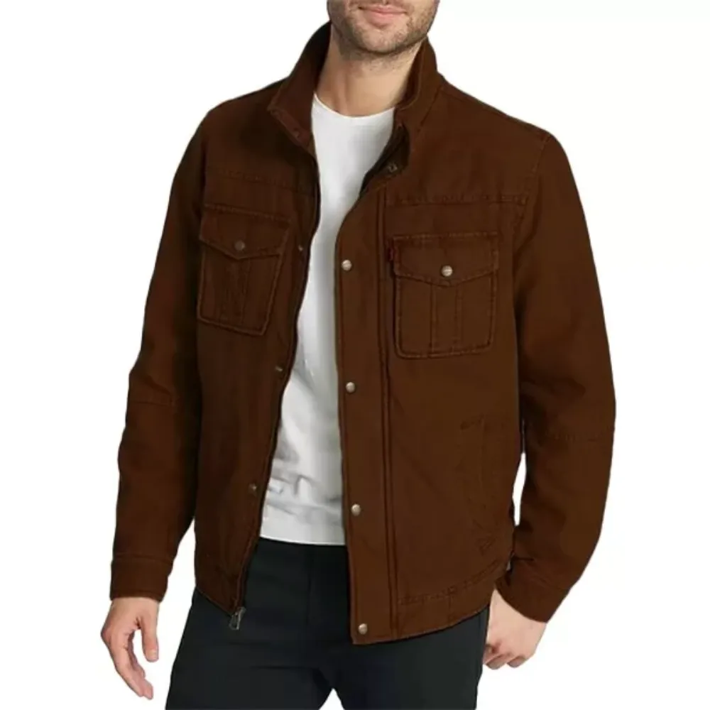 Mens Brown Trucker Jacket