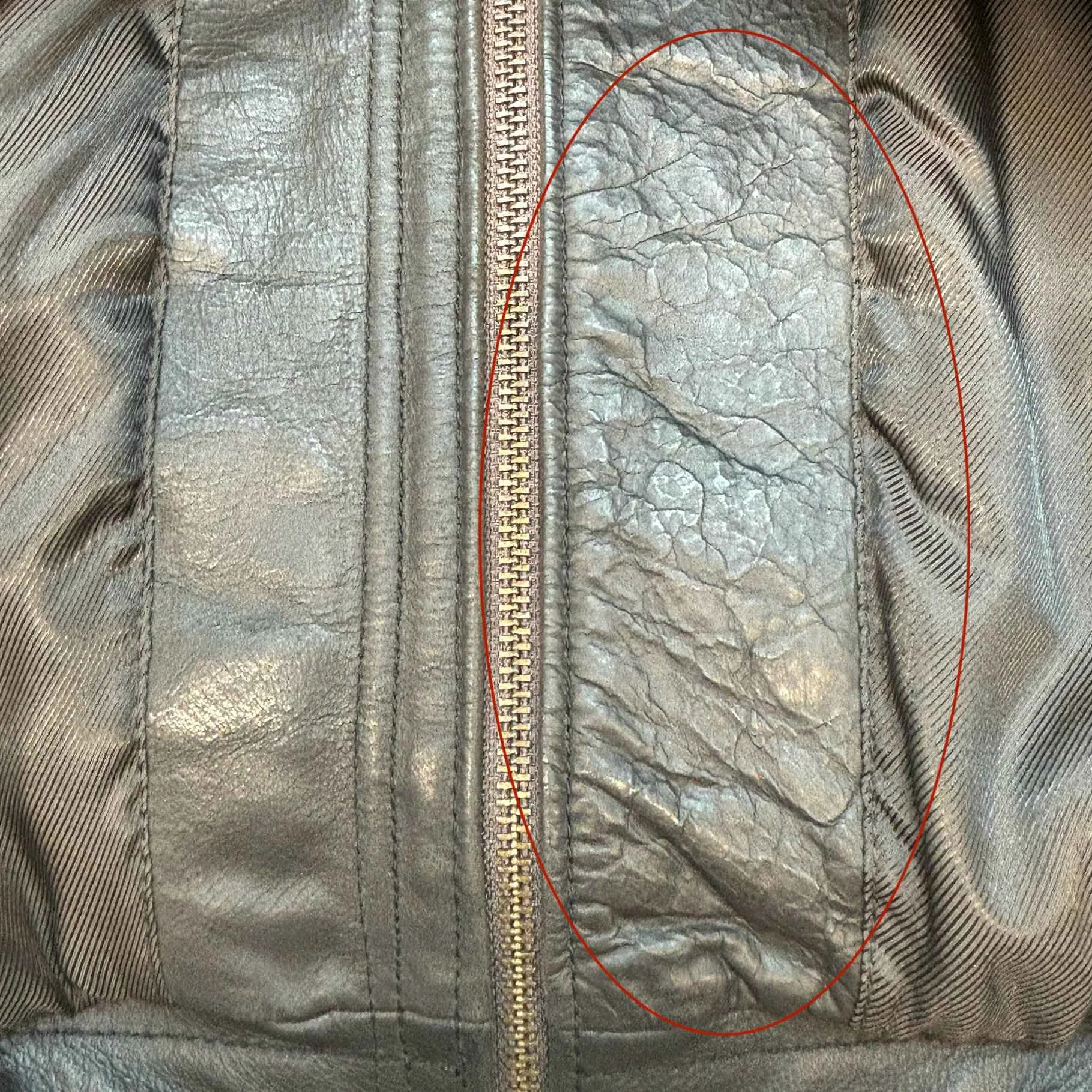 Men's Leather Jacket Brown Size L