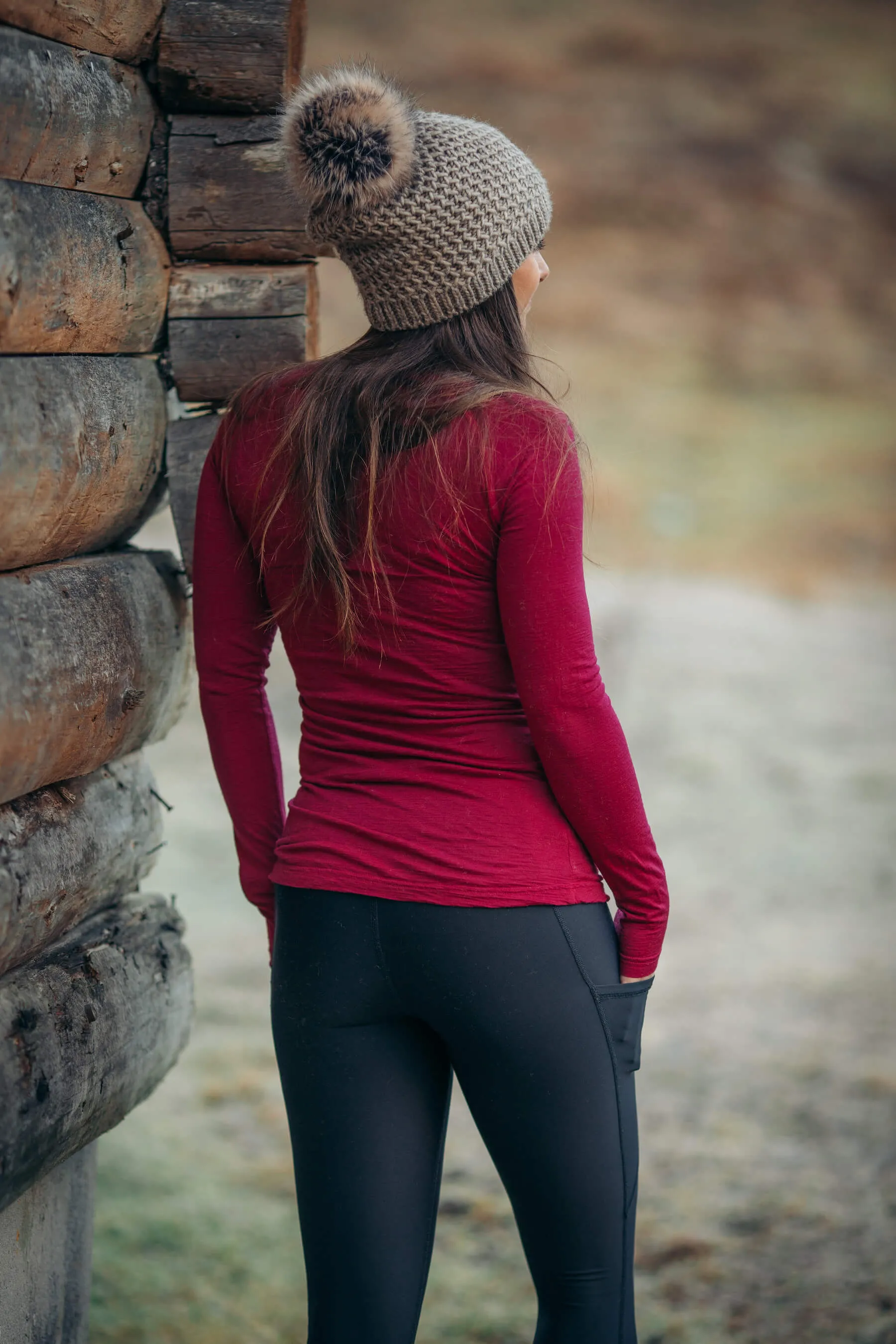 Merino Long Sleeve Tee Ruby Red