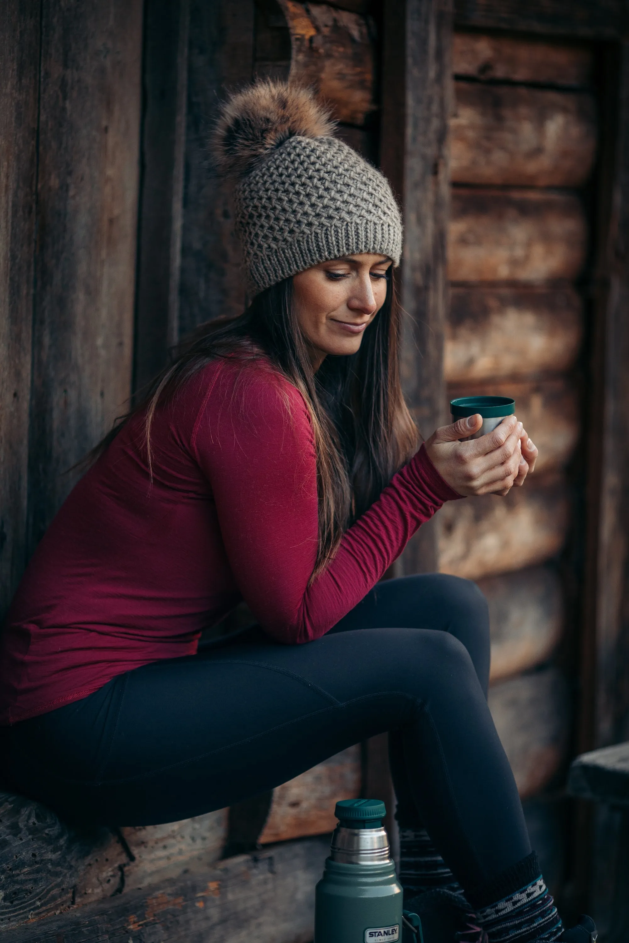 Merino Long Sleeve Tee Ruby Red