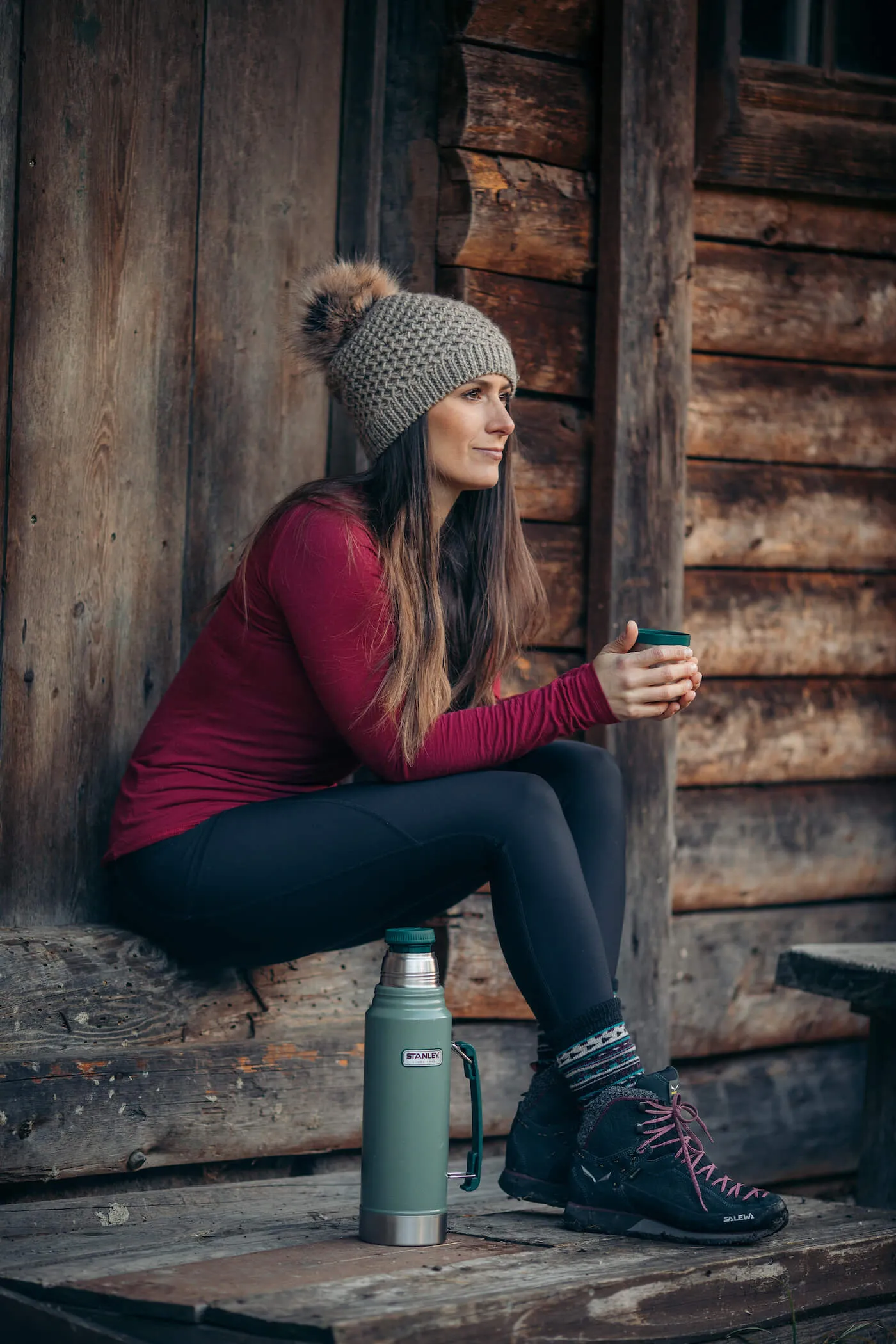 Merino Long Sleeve Tee Ruby Red