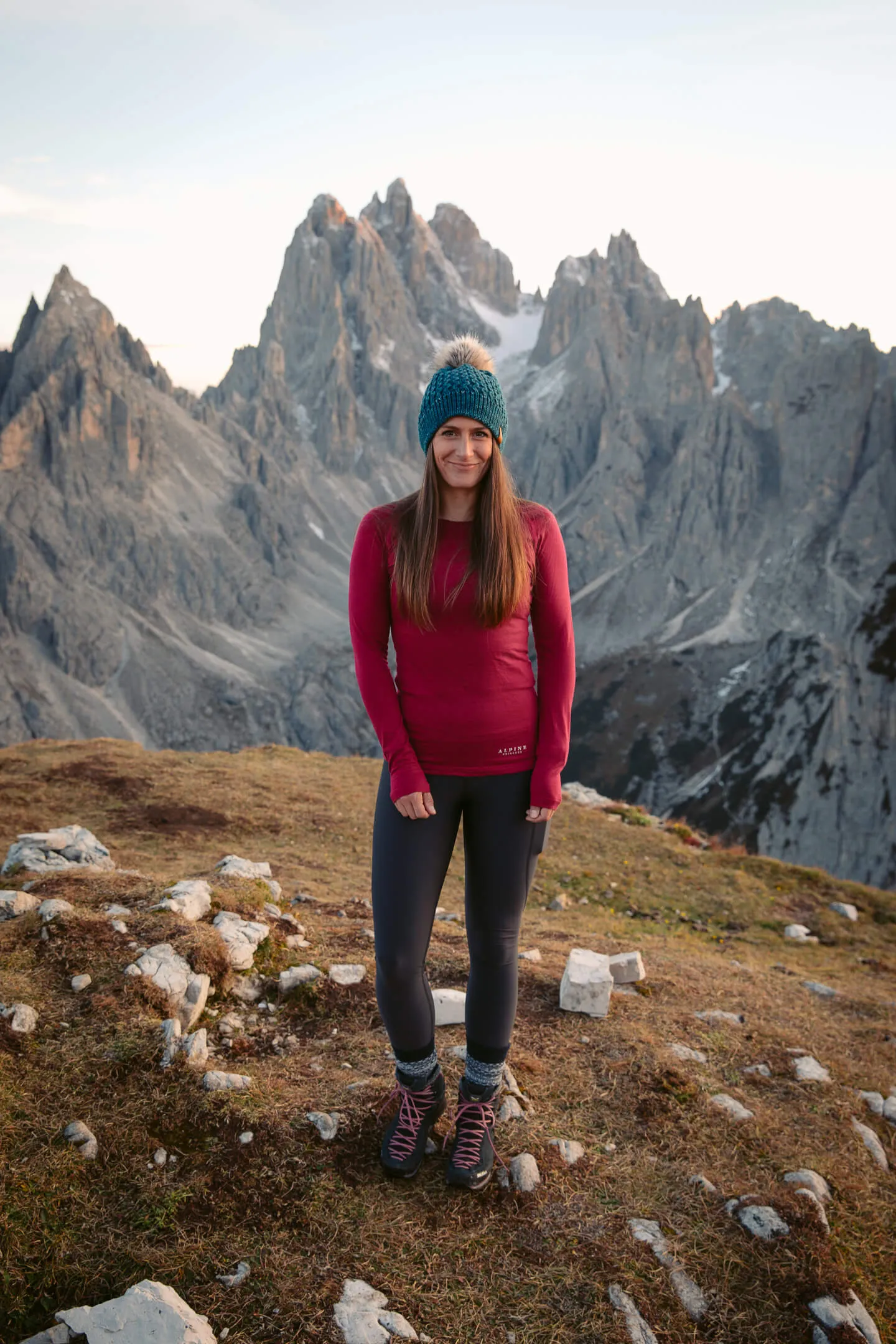 Merino Long Sleeve Tee Ruby Red