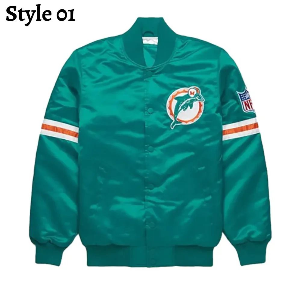 Miami Dolphins Satin Varsity Jacket